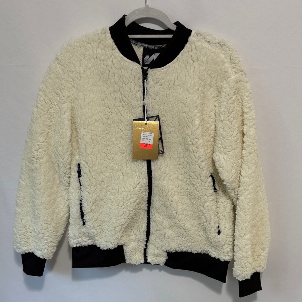 NWT Cream Sherpa Bomber Jacket